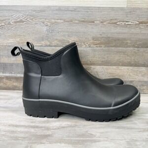 Chooka Boots Womens Sz 9 Black Everyday Neoprene Ankle Waterproof Durable Rubber